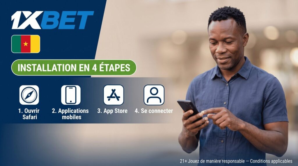 Comment installer 1xBet sur iPhone Cameroun - quatre étapes via Safari et App Store