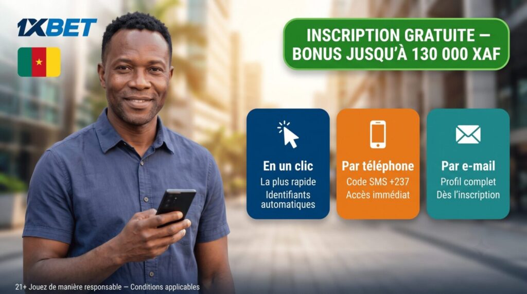 1xBet Cameroun 2026 : inscription gratuite, bonus 200% jusqu'à 130 000 XAF sur premier dépôt